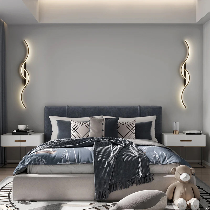 Interior Design Gold - Moderne LED Wand leuchte Schlafzimmer Nachttisch
