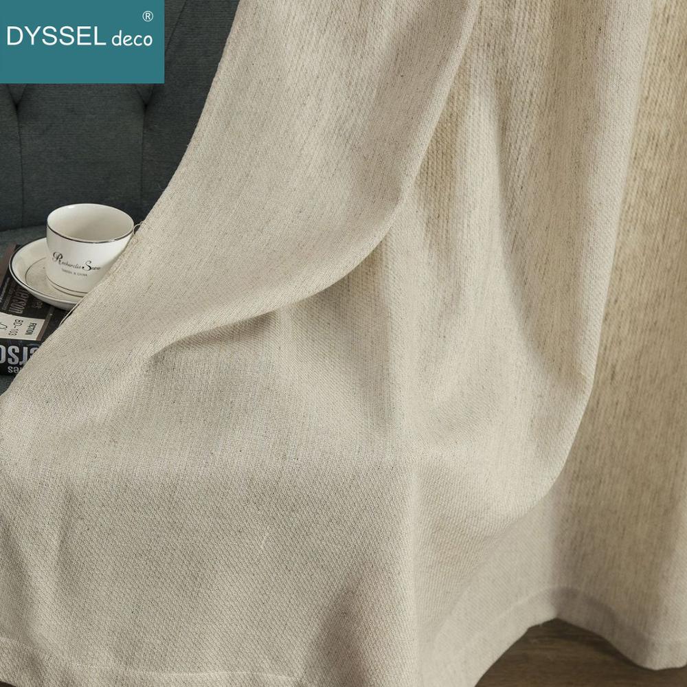 Linen Curtain Eyelet - Solide Home Dekorative Anti-UV Naturleinen Amerikanischen