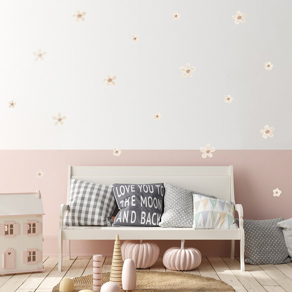 Interior Design Quotes - Boho einfarbige Blumen Kinderzimmer Wanda uf