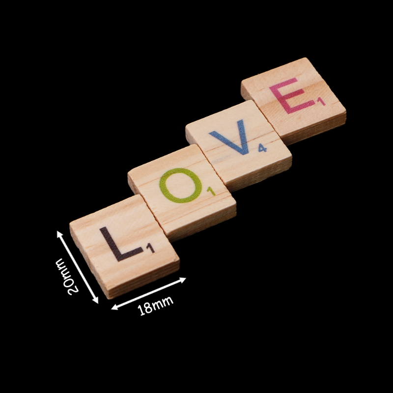 Interior Design Quotes - 100PCS Holz Fliesen Bunte Buchstaben Zahlen