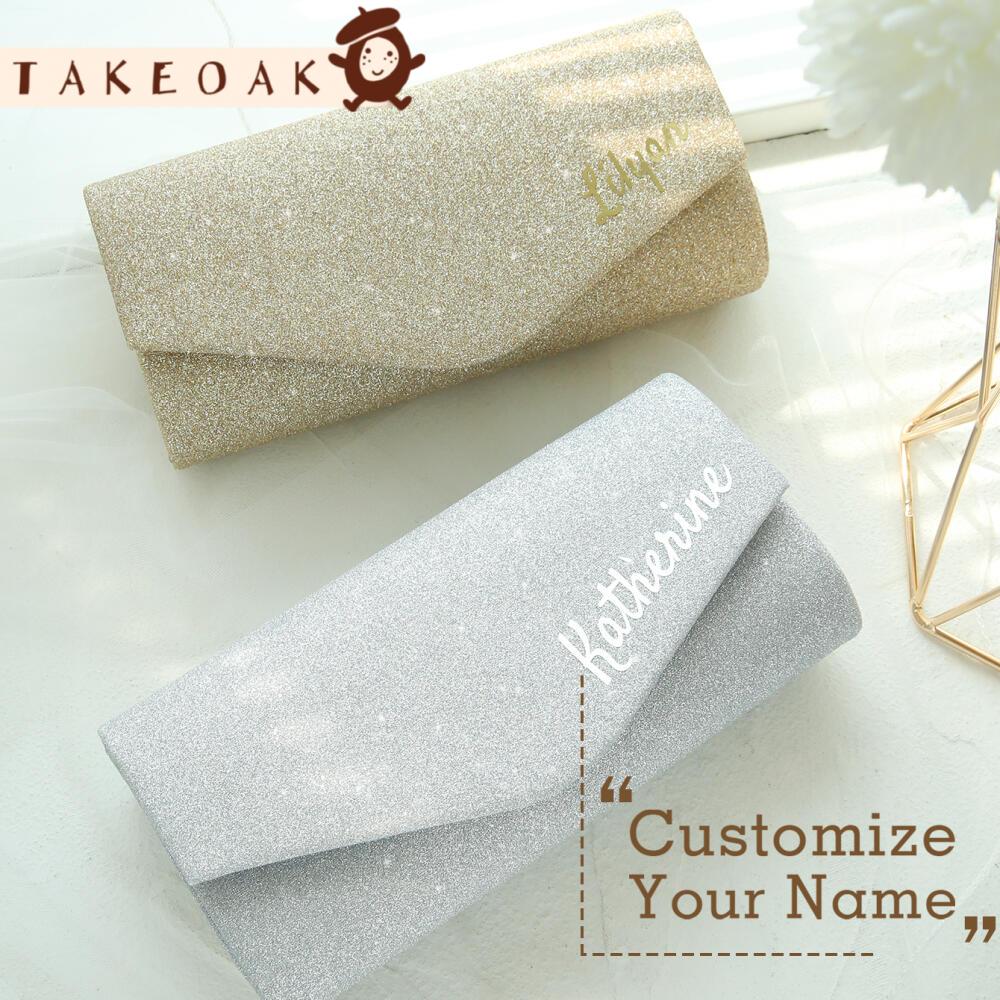 Interior Design Hongkong - Benutzerdefinierte kursive Namens-Glitzer-Umschlag-Umhängetasche, formelle Handtasche, personalisiertes