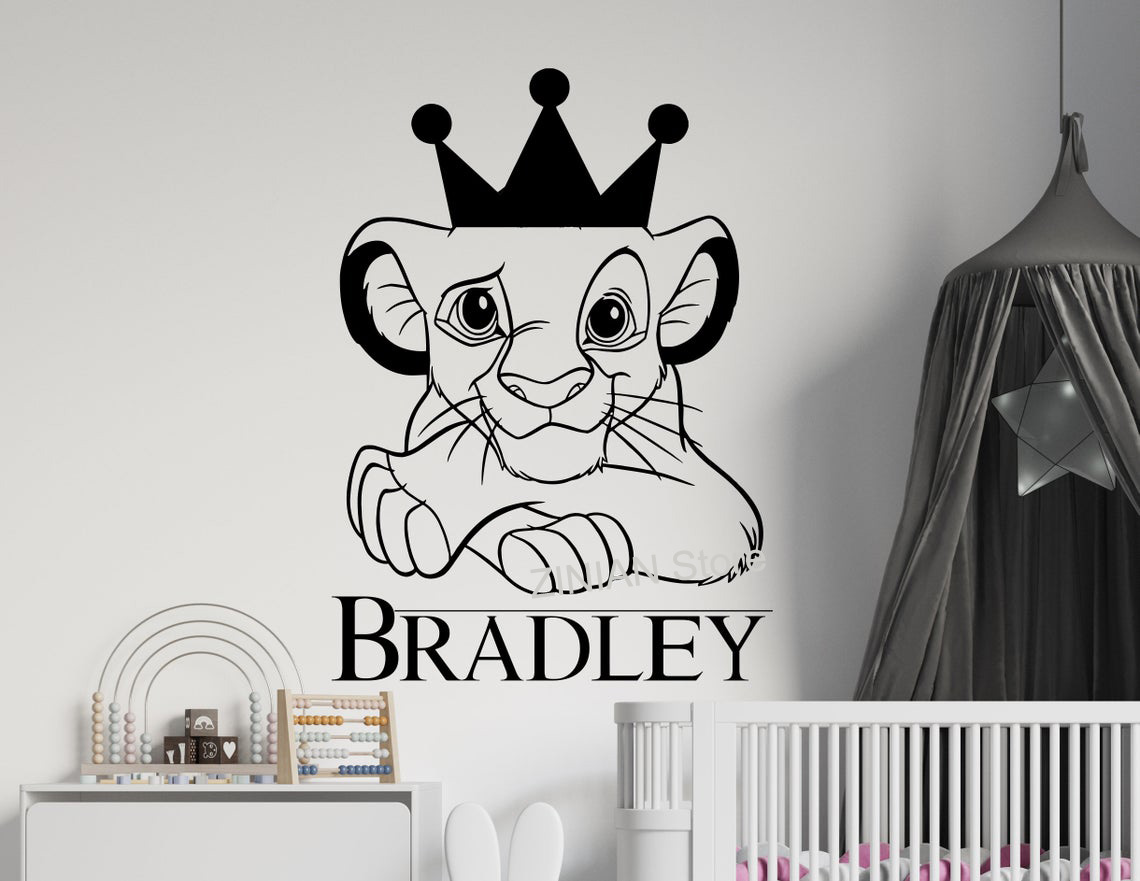 Interior Design Quotes - Personalisierter Kindername Der Löwe Wandtattoo Cartoon