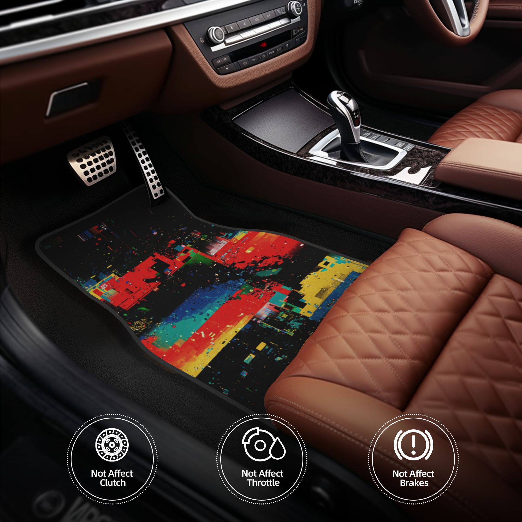 4 Stück modische Auto-Fußmatte – Interior Design Graphic Design Bewertung und Preis