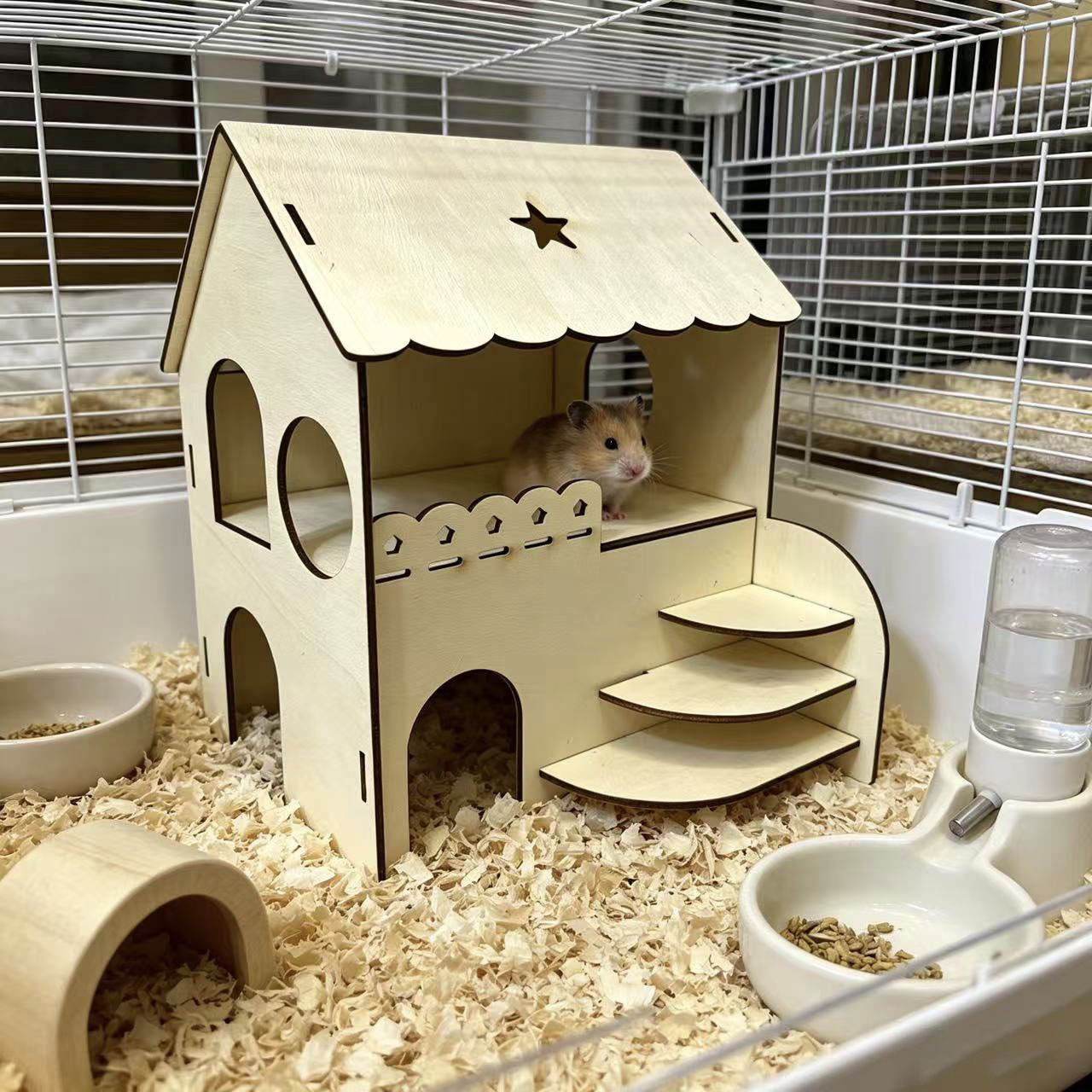 Hamster-Zweistöckige Holzvilla – Interior Design Gold Bewertung und Preis